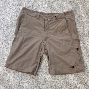 The North Face Shorts Mens 34 Khaki Tan Cargo Zip Outdoor Casual Hiking